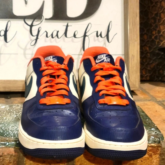 Nike Air Force 1 AF1 Nike ID by You Blue Orange Green Mens 9.5 #AQ3778 994 - Picture 2 of 9